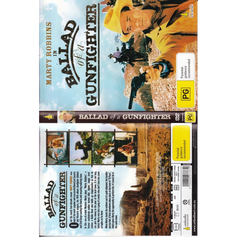 BALLAD OF THE GUNFIGHTER STARS MARTY ROBBINS  - ALL REGION DVD
