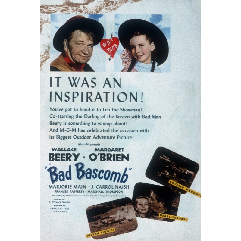 BAD BASCOMB 1946,   Wallace Berry, Margret O'Brien   DVD