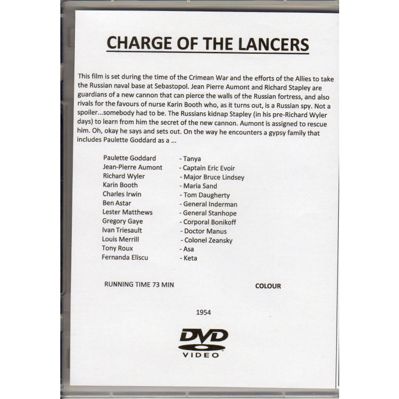 CHARGE OF THE LANCERS - PAULETTE GODDARD ALL REGION DVD