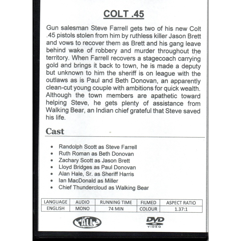 COLT 45 - RANDOLPH SCOTT ALL REGION DVD