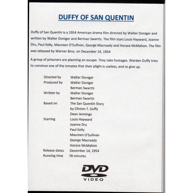 DUFFY OF SAN QUENTIN - LEWIS HAYWARD ALL REGION DVD