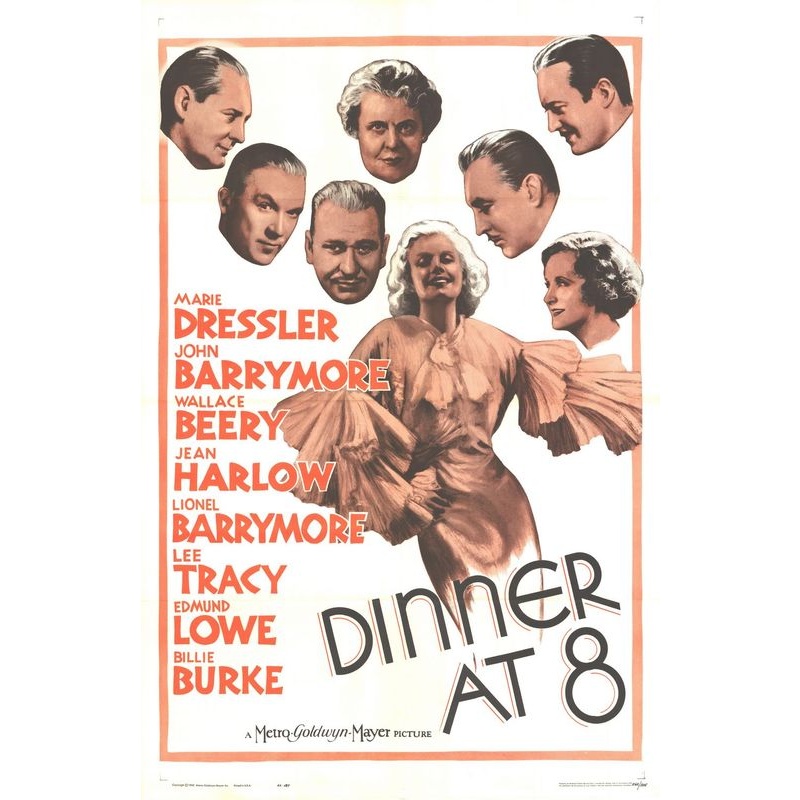 Dinner at Eight 1933  Jean Hallow, Marie Dressler John Barrymore Wallace Beery