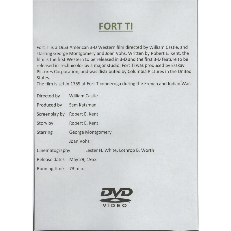 FORT TI - GEORGE MONTGOMERY ALL REGION DVD