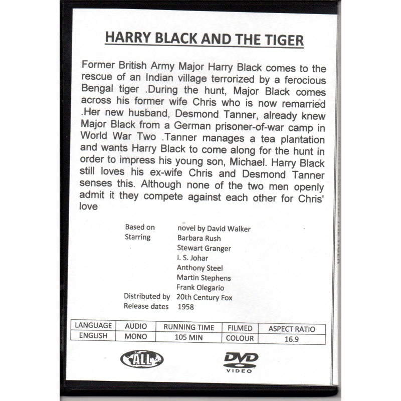 HARRY BLACK AND THE TIGER - STEWART GRANGER ALL REGION DVD