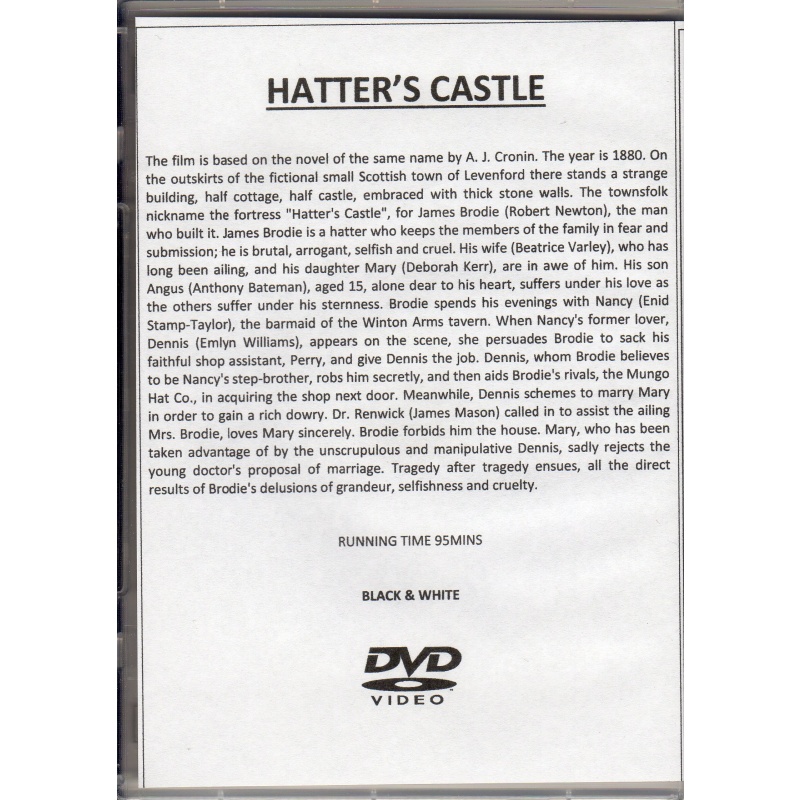 HATTER'S CASTLE - ROBERT NEWTON & DEBORAH KERR ALL REGION DVD