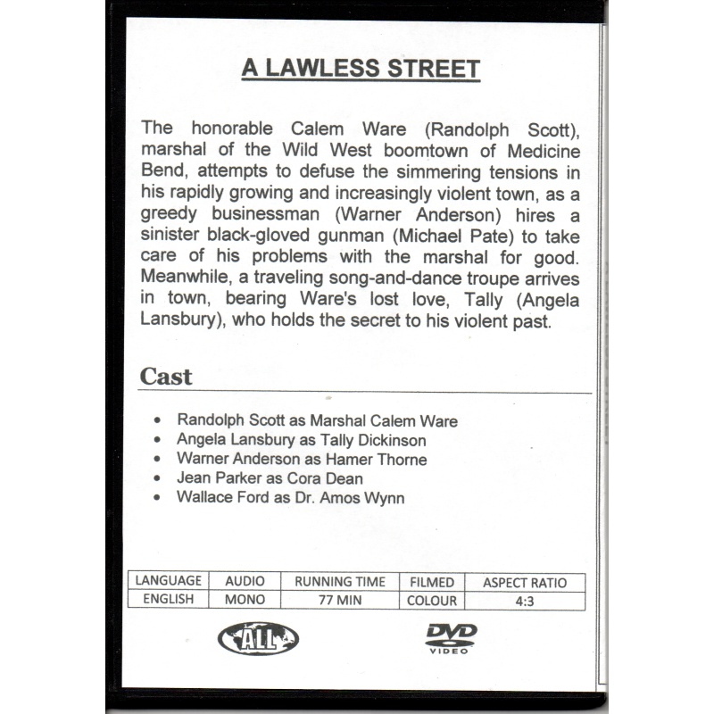 LAWLESS STREET - RANDOLPH SCOTT  ALL REGION DVD