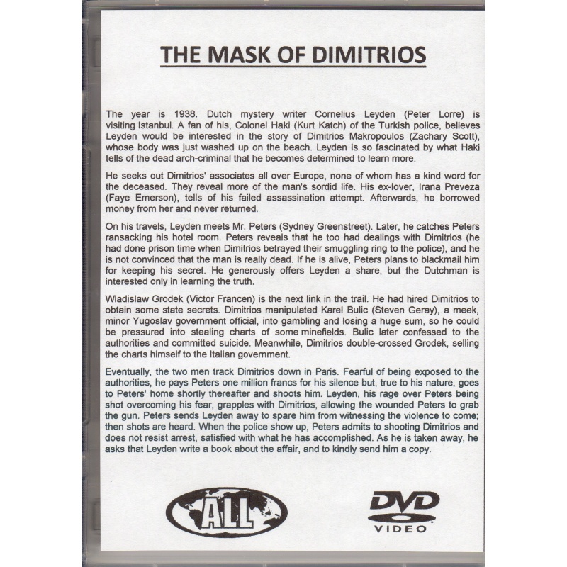 MASK OF DEMETRIUS - JAZHARY SCOTT  ALL REGION DVD