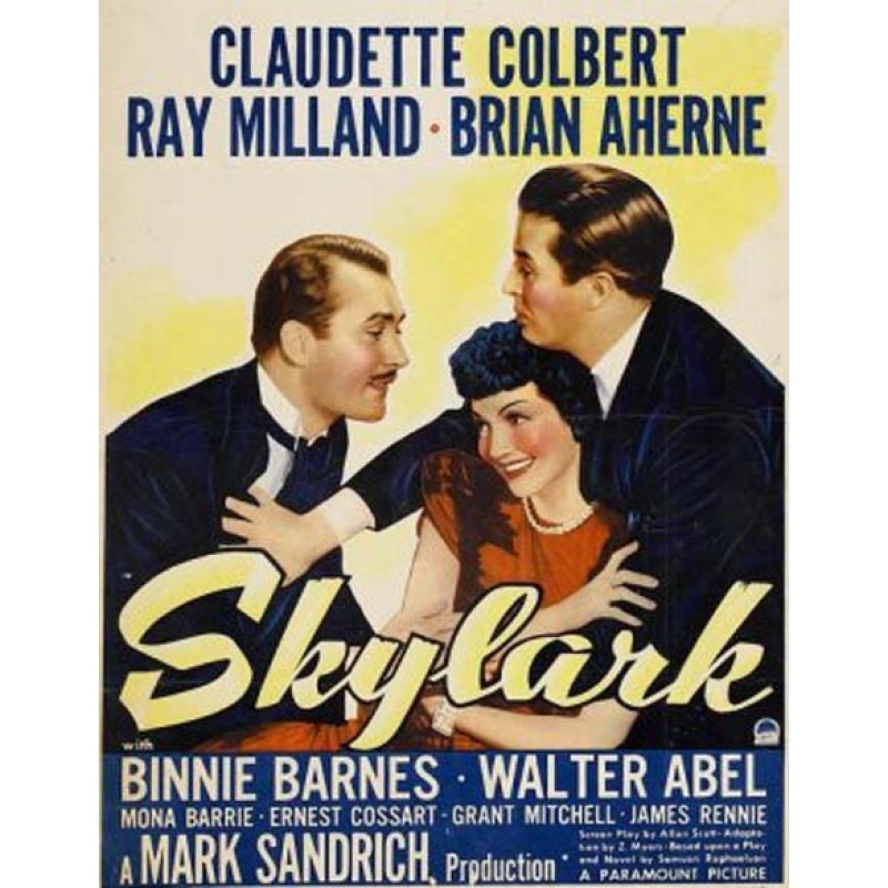 Skylark 1941 Claudette Colbert, Ray Milland and Brian Aherne. DVD