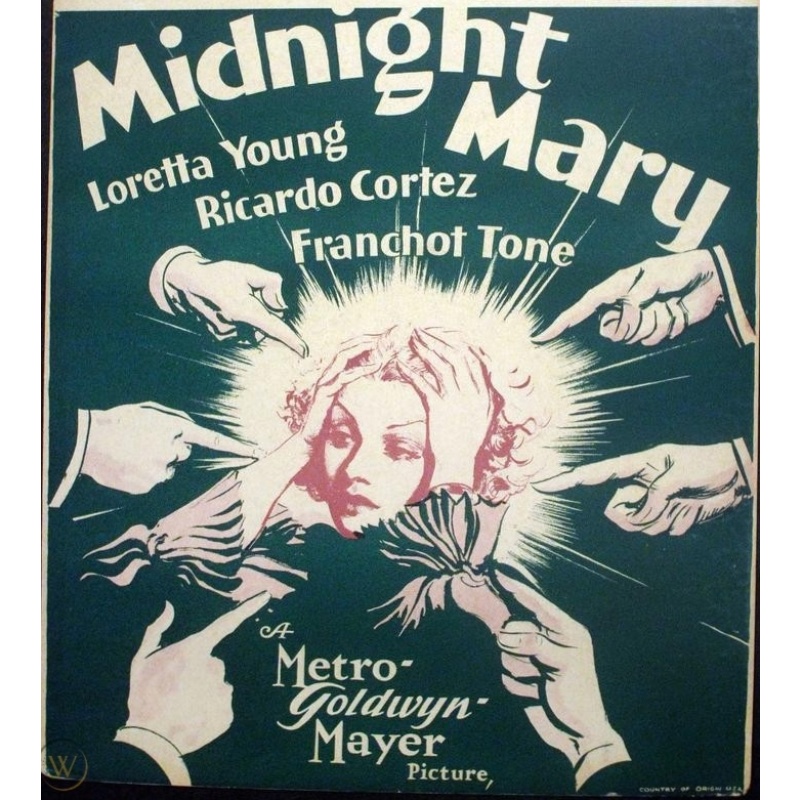 Midnight Mary (1933) Loretta Young, Ricardo Cortez, Andy Devine,