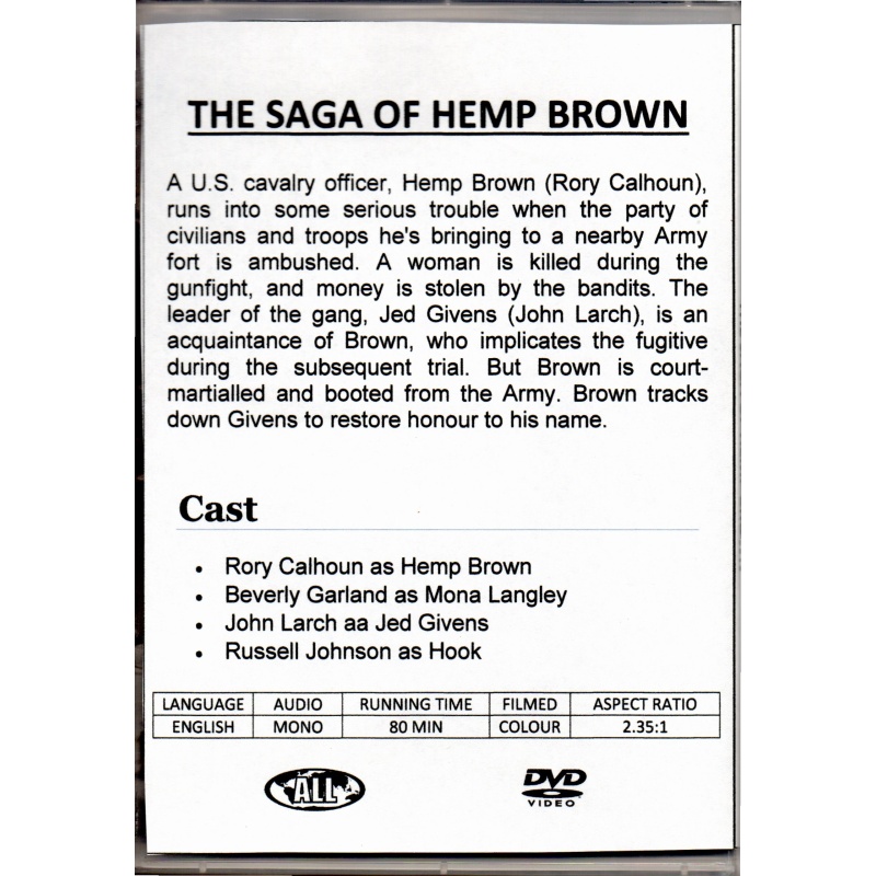 SAGE OF HEMP BROWN - RORY CALHOUN -  ALL REGION DVD