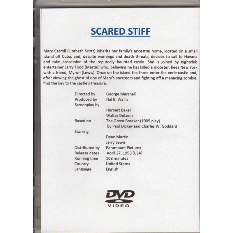 SCARED STIFF - JERRY LEWIS - ALL REGION DVD