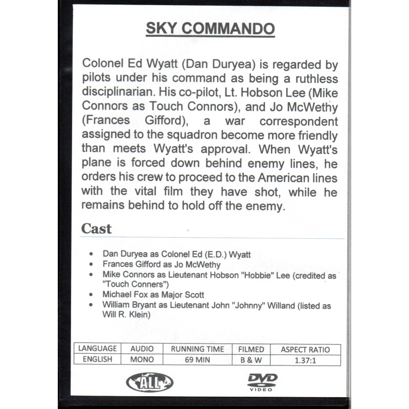 SKY COMMANDOS- DAN DURYEA - ALL REGION DVD