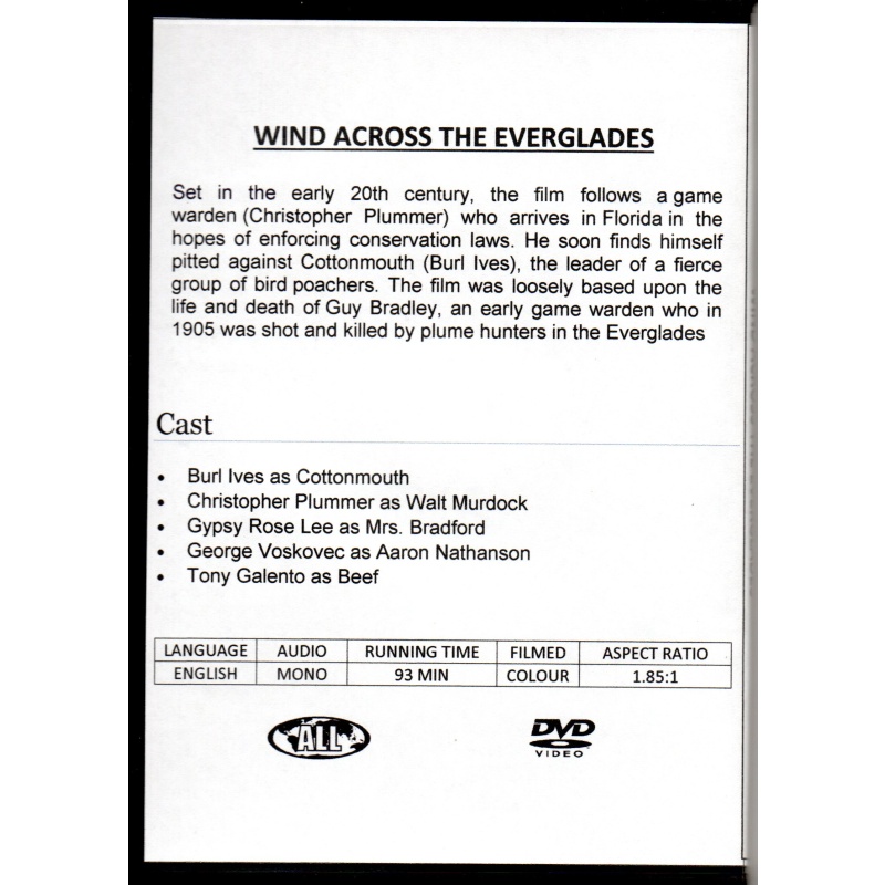 WIND ACROSS THE EVERGLADES - BURL IVES & CHRISTOPHER PLUMBER ALL REGION DVD