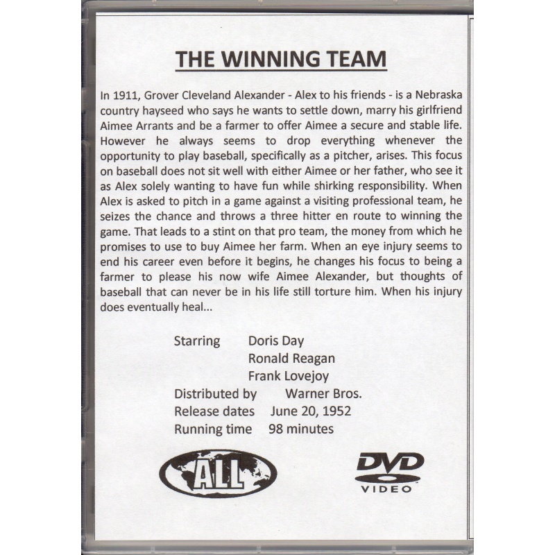 WINNING TEAM, THE - STARRING DORIS DAY & RONALD REGAN ALL REGION DVD