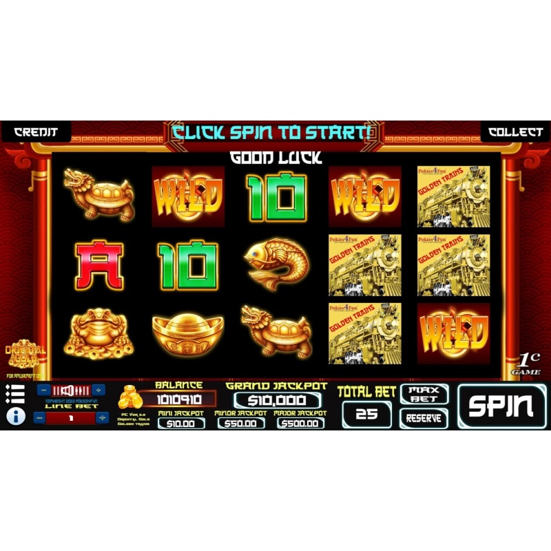 Oriental Gold Golden Trains - Slots Pokies Arcade - PC Usb Drive - Win 10, 11