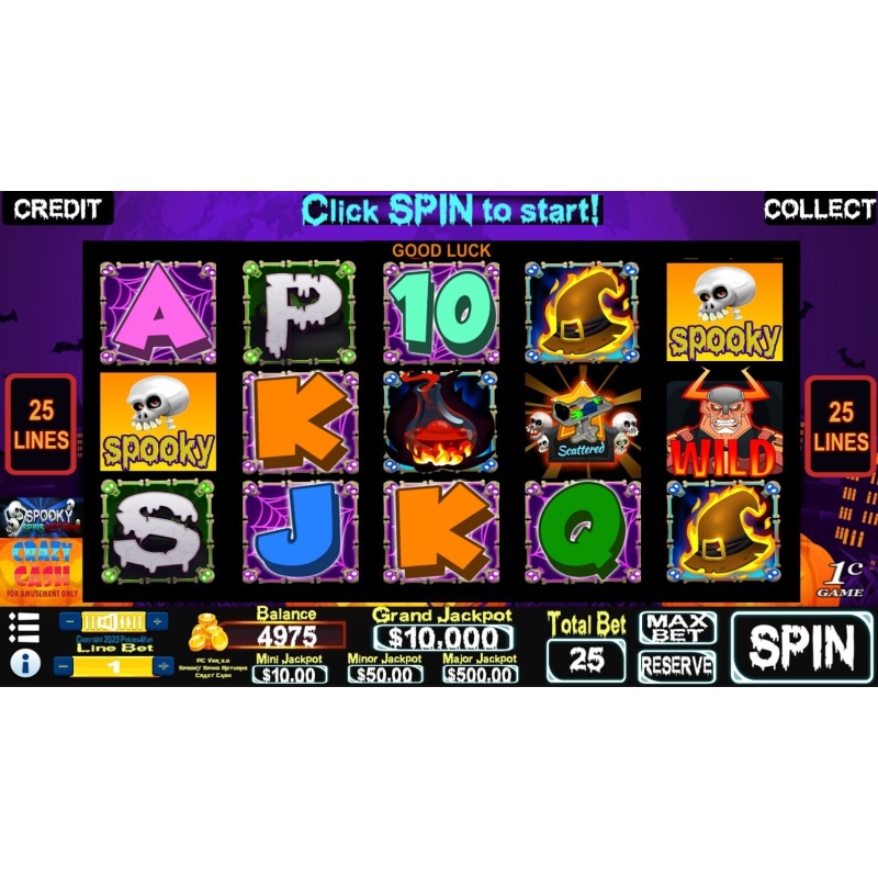 Spooky Spins Returns Crazy Cash - Slots Pokies Arcade PC Usb Drive - Win 10, 11