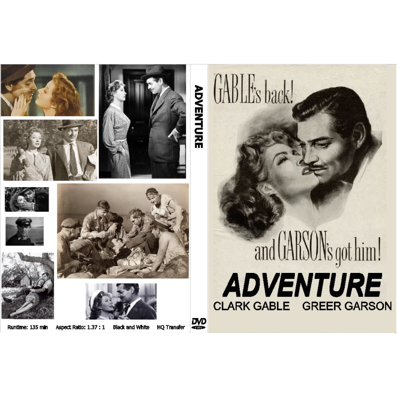 ADVENTURE (1945) DVD Clark Gable, Greer Garson