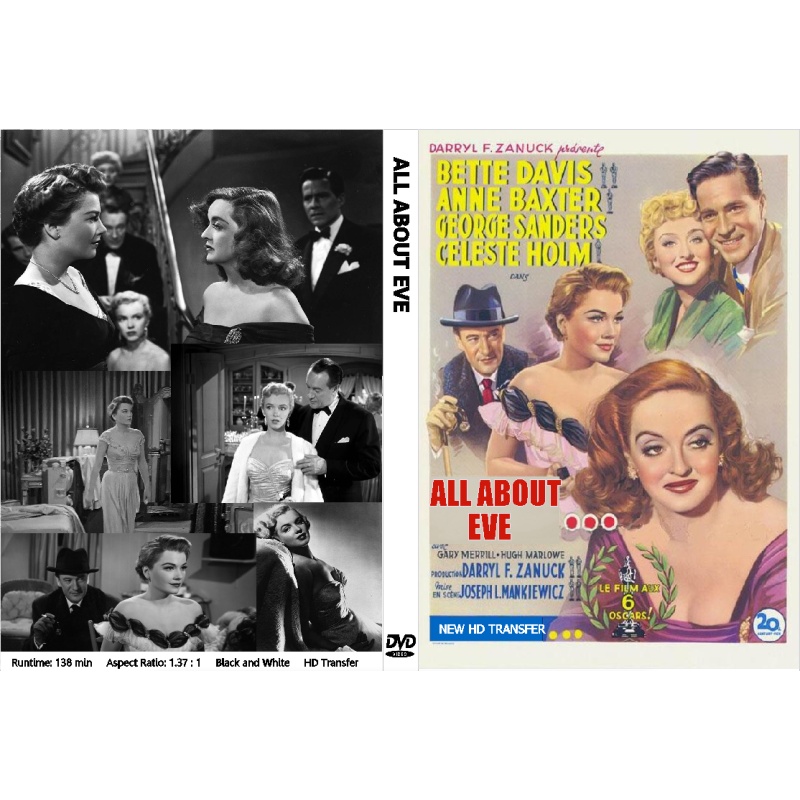 ALL ABOUT EVE (1950) Bette Davis Anne Baxter Marilyn Monroe