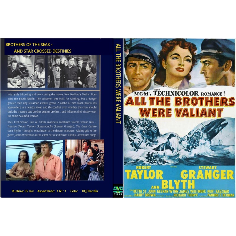 ALL THE BROTHERS WERE VALIANT (1953) DVD Robert Taylor, Stewart Granger, Ann Blyth