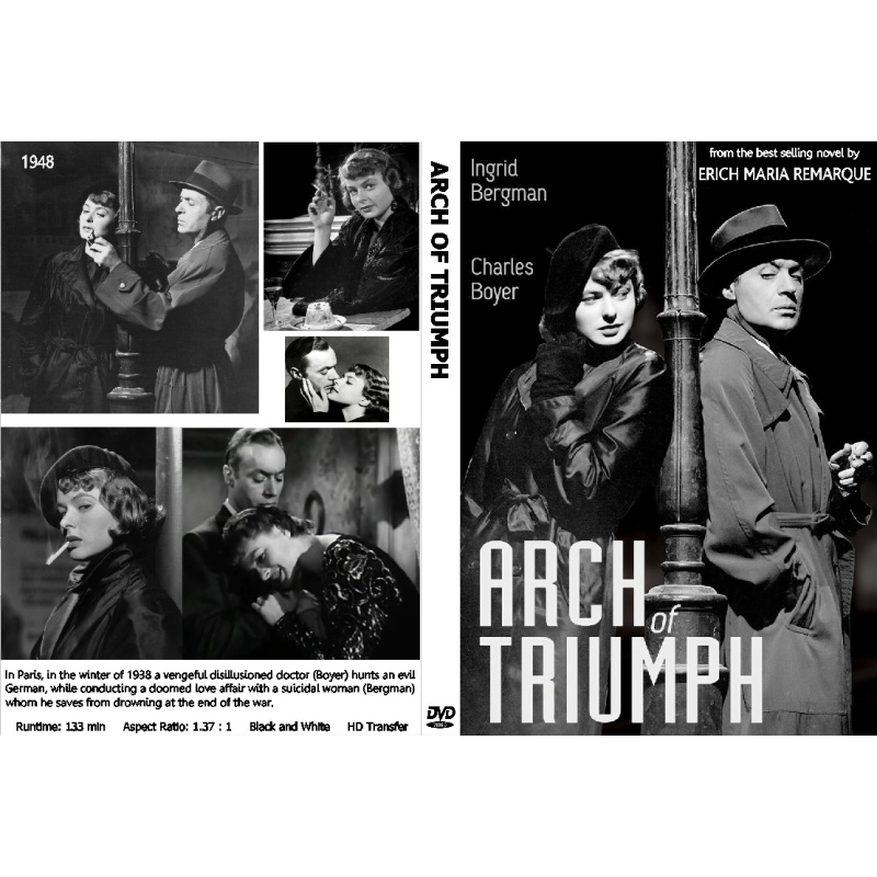 ARCH OF TRIUMPH (1948) DVD Ingrid Bergman, Charles Boyer