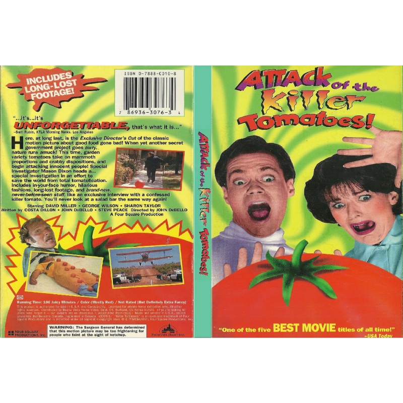 ATTACK OF THE KILLER TOMATOES (1978) DVD Includes Long-Lost Footage