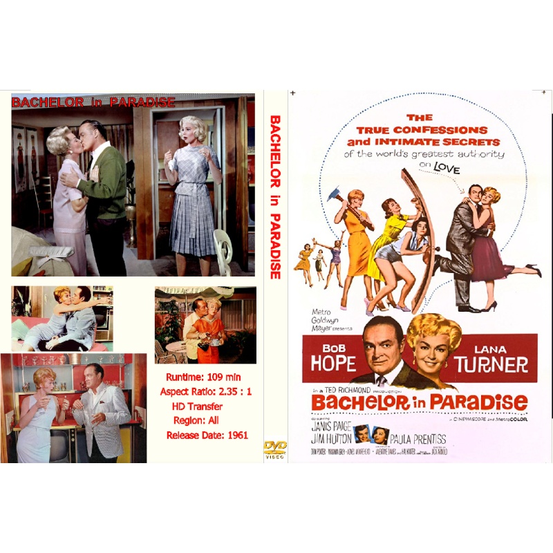 BACHELOR IN PARADISE (1961) DVD Bob Hope, Lana Turner