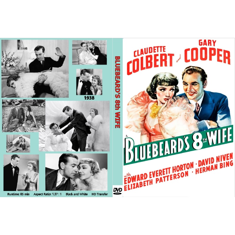 BLUEBEARD'S EIGHTH WIFE (1938) Gary Cooper Claudette Colbert David Niven