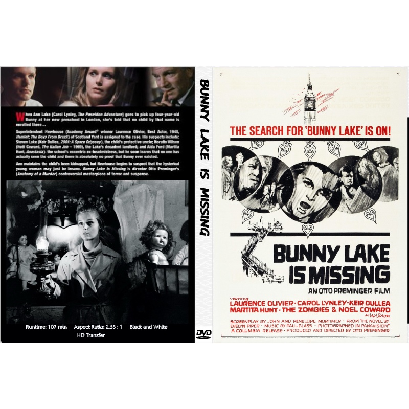 BUNNY LAKE IS MISSING (1965) DVD Laurence Oliver