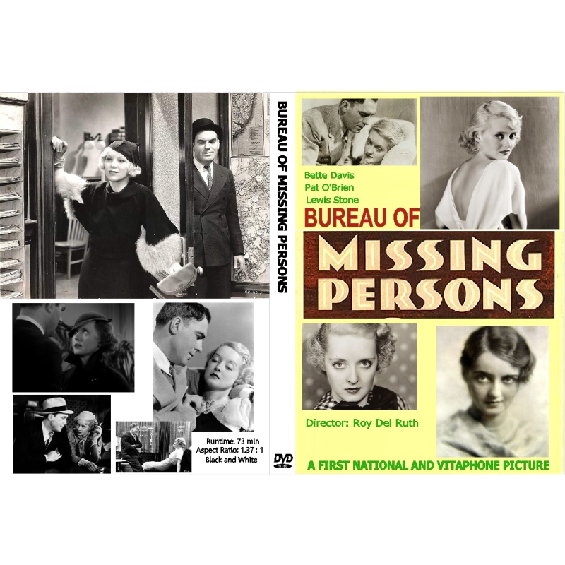 BUREAU OF MISSING PERSONS (1933) DVD Bettie Davis