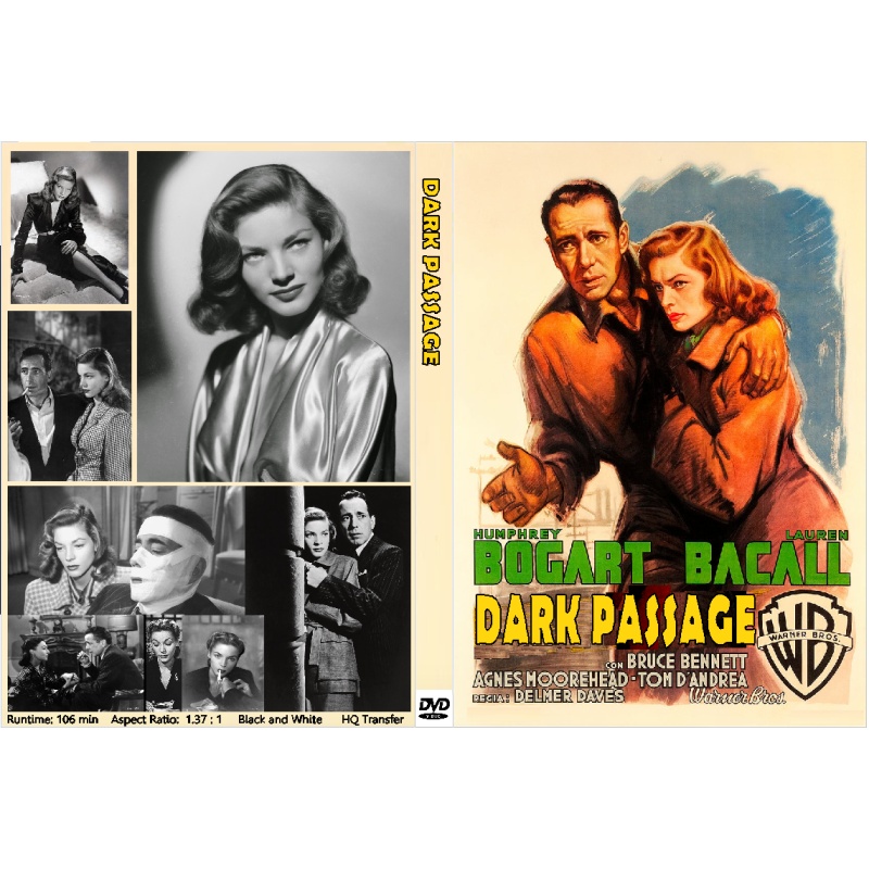 DARK PASSAGE (1947) Humphrey Bogart Lauren Bacall