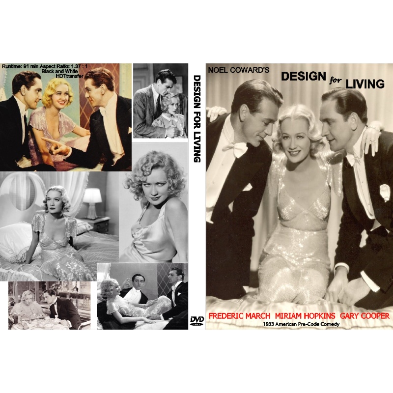 DESIGN FOR LIVING (1933) Gary Cooper Miriam Hopkins Fredric March