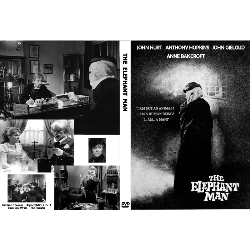 THE ELEPHANT MAN (1980) John Hurt Anthony Hopkins Anne Bancroft