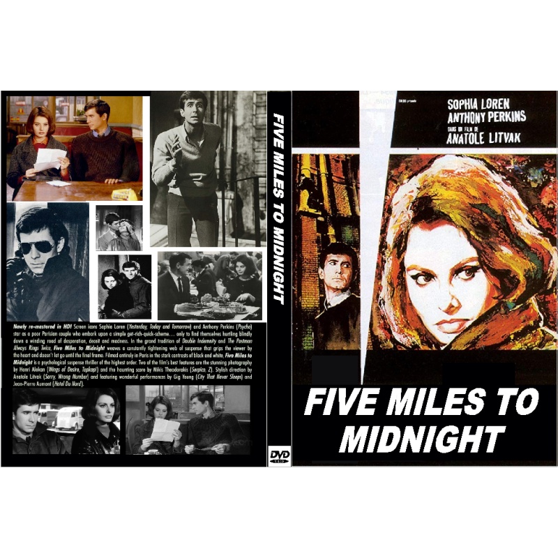 FIVE MILES TO MIDNIGHT (1962) Anthony Perkins Sophia Loren