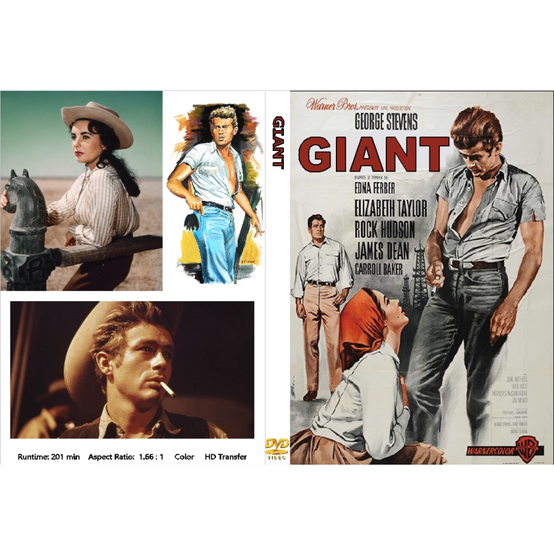 GIANT (1956) Rock Hudson Elizabeth Taylor James Dean Rod Taylor