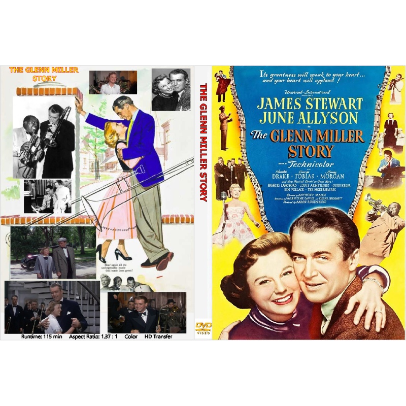 THE GLENN MILLER STORY (1953) James Stewart June Allyson Louis Armstrong