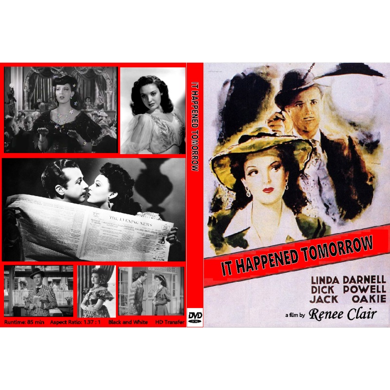 IT HAPPENED TOMORROW (1944) Dick Powell Linda Darnell