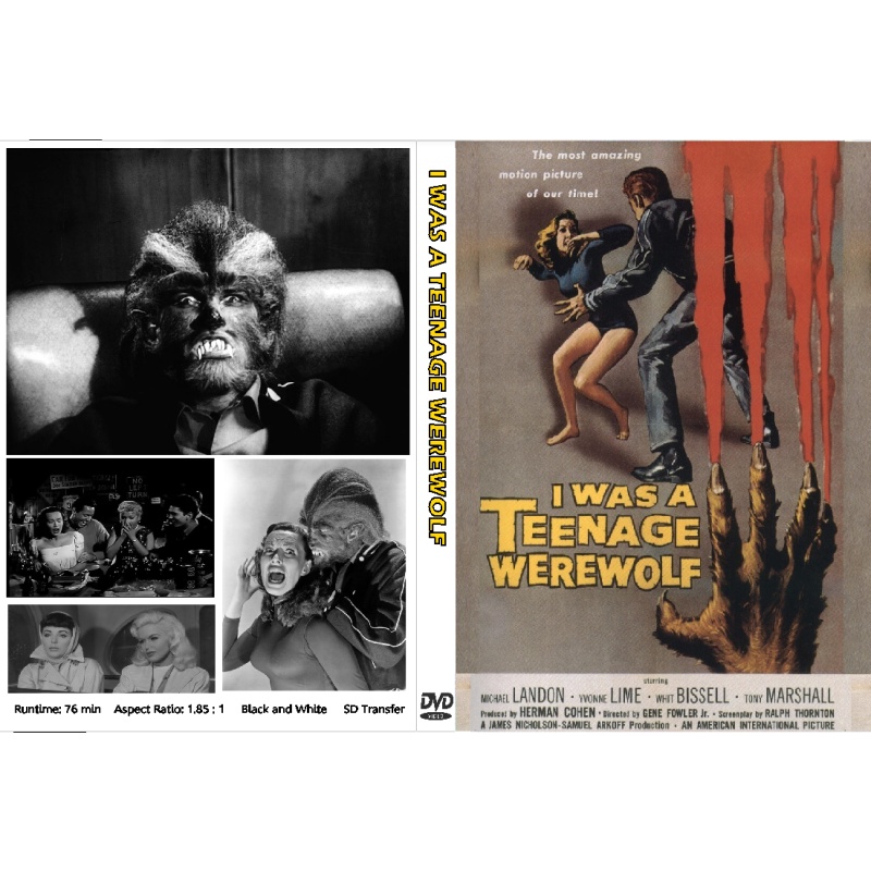 I WAS A TEENAGE WEREWOLF (1957) DVD - Michael Landon - Yvonne Lime - Whit Bissell