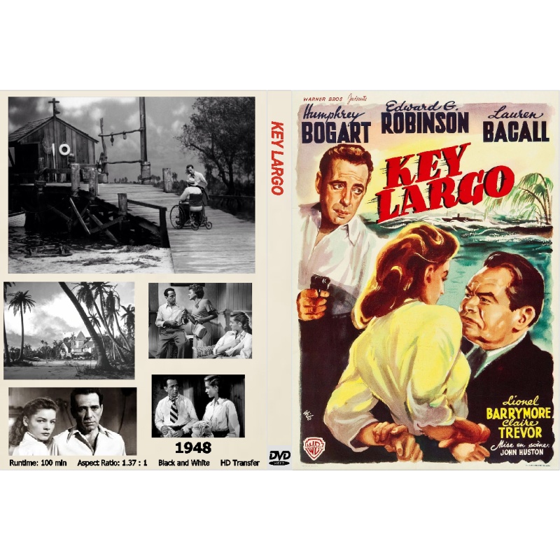 KEY LARGO (1948) Humphrey Bogart Lauren Bacall Edward G. Robinson