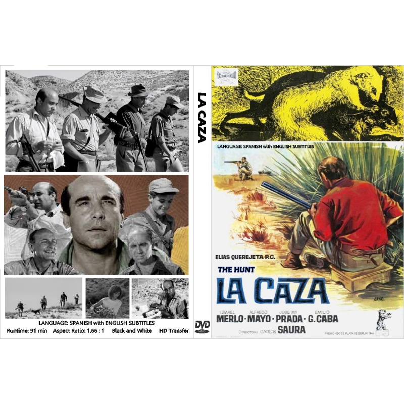 LA CAZA aka THE HUNT (1966) DVD Ismael Merlo, Alfredo Mayo, Violeta García SPANISH with ENGLISH SUBTITLES