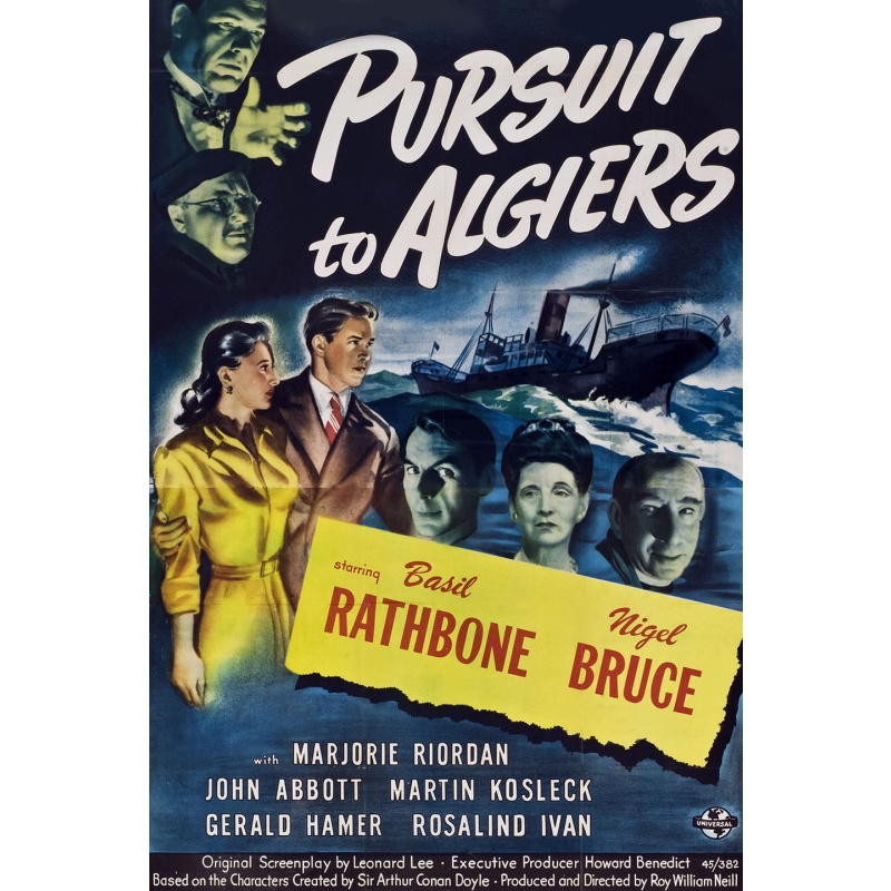 Pursuit to Algiers 1945 Colorized  Basil Rathbone/