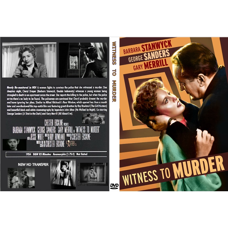 WITNESS TO MURDER (1954) DVD Barbara Stanwyck, George Sanders