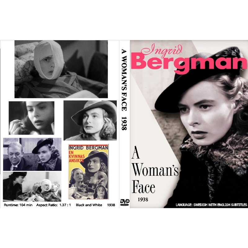 A WOMEN'S FACE (1938) DVD Swedish with English Subtitles Ingrid Bergman